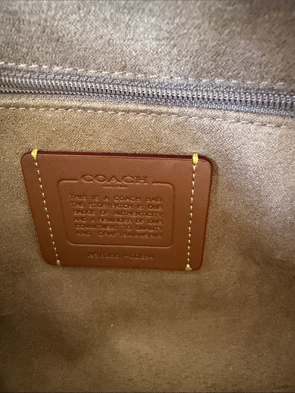 Coach Blue Denim Signature Canvas Shoulder Bag with Leather Trim - Picture 7 of 7
